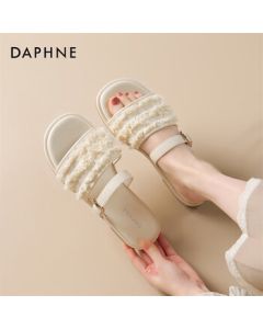 Daphne Flat Gorgeous Women's Summer Sandals New Strappy Flip Flops Roman Sandals 4025303148 Beige 38