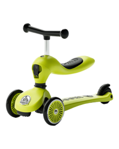 COOGHI Kids Scooter V2 2-in-1 Multi-function Gravity Steering Silent Ride for 1-5 Years Old Classic Green Birthday Gift