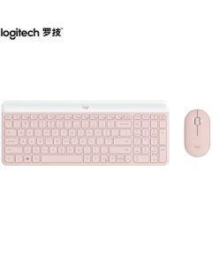 Logitech MK470 Wireless Keyboard and Mouse Combo, Ultra-Thin Office Keyboard with Full-Size Layout and 2.4G Wireless Receiver, Rose Pink