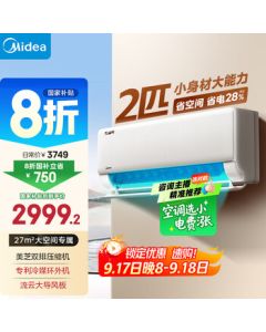 Midea Air Conditioner 2HP Wall Mounted, Ultra Energy Saving, New Level 1 Energy Efficiency, Inverter Cooling & Heating, Living Room AC, Large Capacity for More Savings, Fast Cooling for 27㎡, Model KFR-46GW/N8KS1-1