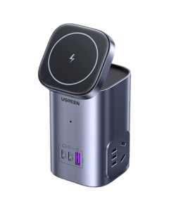 UGREEN 65W GaN Wireless Charger MagSafe Magnetic Charging Stand Dock 6-in-1 Multi-Port Desktop Charging Station for iPhone Laptop Apple Huawei Xiaomi