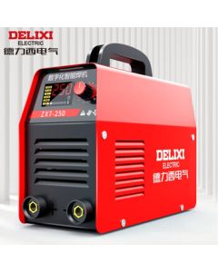 Delixi Welding Machine 250 Small Welder Single Voltage 220V Portable Welder Full Set with Thickened 6m Cable [250 LCD Smart Model 220V]