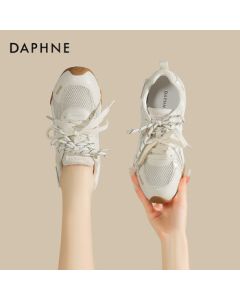 Daphne Women's Platform Sneakers Summer New Breathable Casual Shoes 4025101624 Single Net Beige 40