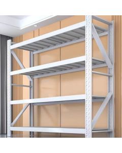 Kaisa Lightweight Storage Shelf Multi-layer Storage Rack 200*60*200cm Four-tier Main Frame White