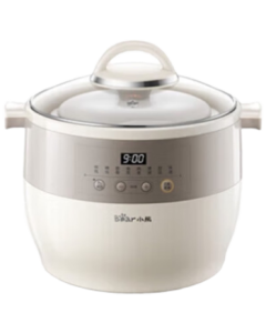 Bear Electric Stew Pot 4.5L White Ceramic Water-Bath Steamer, Soup Pot, Home Stew Pot, Dessert & Bird's Nest Steamer DDZ-B45B2