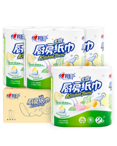 Hearttex KT102 (E-commerce Box) 2-Roll Pack 75-Sheet 4-Pack Printed Kitchen Paper Towel