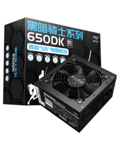 aigo Dark Knight 650DK 500W Rated Desktop PC Power Supply (Active PFC/Wide Voltage Energy Saving & Temperature Control/Long Cables/Support Back Wiring)