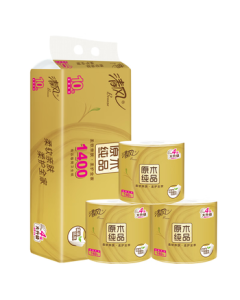 Qingfeng [Same as Li Yunrui] Core Toilet Paper, Gold Edition 4-Ply 140g*10 Rolls, Bath Tissue Roll