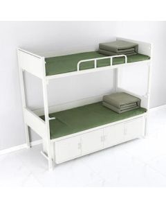 Yu Cabinet 13-Style Military Bunk Bed with Storage Box and Mosquito Net Rod for Student and Firefighter Dormitories