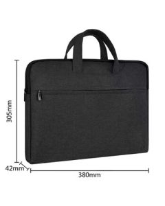 Bailiwen H519 Black 3D Handheld Briefcase File Bag Zipper Storage Pouch Document Folder Archive Bag Office Business Meeting Document Case Simple Handbag