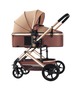 ANGI BABY Baby Stroller, Convertible Reclining Foldable Stroller with High View and Two-Way Shock Absorption