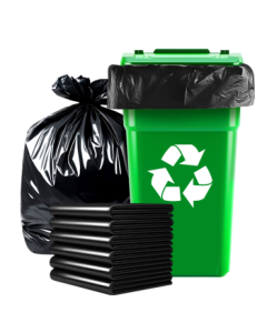 Biyaz Flat Mouth Trash Bags Black 80*100cm 50pcs Single Ply 1.2 Gauge Large Heavy-Duty Plastic Bags