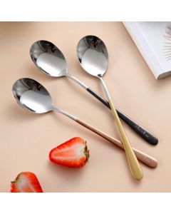 onlycook 304 Stainless Steel Spoons, Non-Fading Soup Spoon, Watermelon Spoon, Rice Spoon, Long Handle Dessert Spoon, Mixing Spoon - Main Image Shows 3 Pieces
