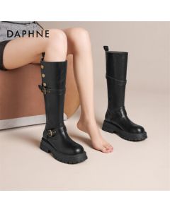 Daphne Xinjiang Travel Women's Tall Boots Desert Prairie Western Cowboy Equestrian Boots Black 37