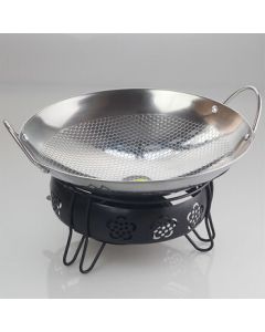 GOWKE Household Stainless Steel Solid Alcohol Stove Dry Pot Set, Small Hot Pot Bar Tripod Medium-Sized Boiler