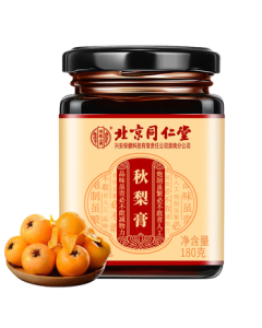 Tongrentang Autumn Pear Syrup with Loquat, Snow Pear, Honey, and Chrysanthemum – 180g Throat Soothing Syrup for Mid-Autumn Festival or Elderly Gifting