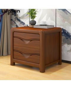 LUOSEN Solid Wood Nightstand, New Chinese Modern Minimalist Storage Cabinet, Bedside Table for Home Bedroom, 13 Styles Two-Tier 54cm
