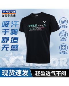 VICTOR Badminton Short-Sleeve T-Shirt T-39004C Black Breathable XL