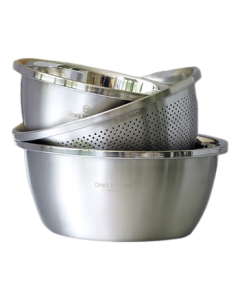 No.1 Member Store Thickened Multi-functional 304 Stainless Steel Mixing Bowl Set (24/26/28cm) - Vegetable Washing Bowl, Dough Mixing Bowl, Seasoning Bowl