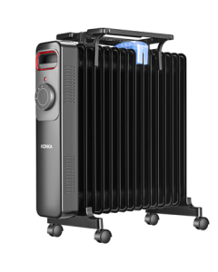 KONKA Electric Oil Heater, 15 Fin Energy-Saving Space Heater for Large Rooms, Mobile Floor Standing Humidifying Heater with Overturn Protection KH-YT1215