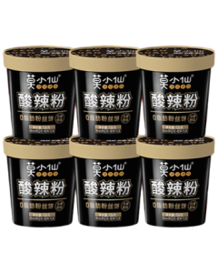 Mo Xiaoxian Chongqing Hot and Sour Rice Noodles 136g*6 Cups, Authentic Chongqing Specialty Sweet Potato Noodles, Instant Rice Vermicelli