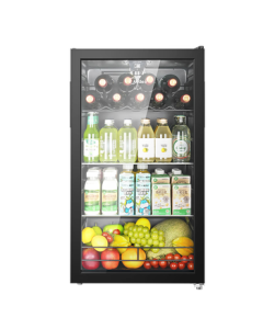 Midea 95L Energy Efficient Home Living Room Office Refrigerator Bar, Tea Beverage Fruit Vegetable Freshness Cabinet, Ready-to-Eat Mini Fridge JC-98GM(E)