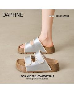 DAPHNE Women's Platform Birkenstock Sandals 2025 Summer New Trendy Height-Increasing Slip-On One-Strap Beach Sandals