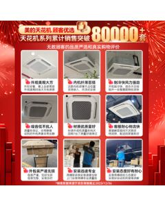 Midea Central Air Conditioner 5HP Ceiling Cassette Unit, Inverter New Energy Efficiency, Commercial Embedded Air Conditioner RFD-120QW/BSDN8Y-D(B3) (Jing Warehouse Delivery)