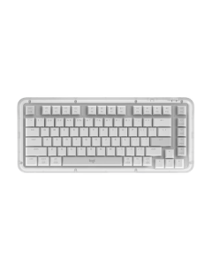 Logitech ALTO KEYS K75M Amber Series AI Customizable Wireless Mechanical Keyboard with Hot-Swappable Marble Switch - White