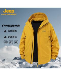 JEEP Outdoor American Retro Spring/Fall Large Pocket Windproof Hooded Unisex Workwear Jacket