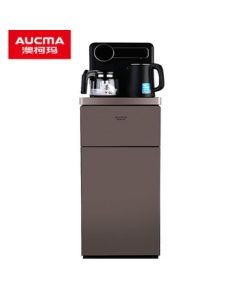 AUCMA Tea Bar Machine, Home Multifunctional Water Dispenser, Smart Remote Control, Dual Use for Warm and Hot Water, Bottom-Mounted Bucket Desktop/Standing Water Dispenser YR5A-Y008(Y) - Elegant Brown