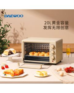 DAEWOO Electric Oven - Smokeless Grill, Easy-to-Use Knob Control, 20L Large Capacity Multi-functional Cooking Machine, Home Automatic Baking Oven DY-KX1801 (Upgraded Model)