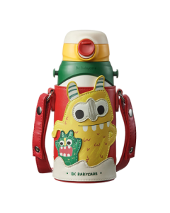 babycare Kids Insulated Water Bottle with Straw, 316L Stainless Steel Triple-Combo Learning Cup for Big Kids, School 600ml