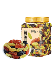 Xianji Mixed Color Raisins 500g, Preserved Dried Fruits, Seedless Raisins from Turpan, Xinjiang, Snack