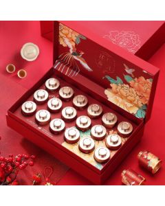 Shengming Family Premium Tea Gift Box: Da Hong Pao Black Tea, Oolong Tea, Jin Jun Mei, Zheng Shan Xiao Zhong, Wuyi Mountain Rock Tea