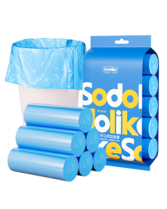 Sodolike Shangdao Flat Open Trash Bags Blue 45*50cm 100pcs Single Layer 0.8 Micron Perforated Medium Size Household Garbage Bags