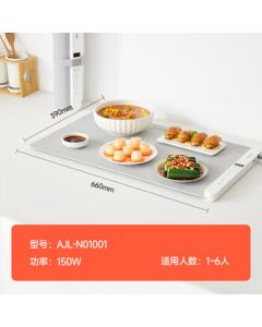 ankale Food Warming Mat Flexible Silicone One-Piece Rollable and Foldable Ultra-Thin Household Dish Warmer Heating Pad with Timer and Adjustable Temperature AJL-N01