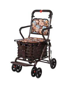 YIHUI Senior Mobility Scooter Dual-Purpose Push Cart with Seat - Convenient Walking Aid for Outings, Model L5