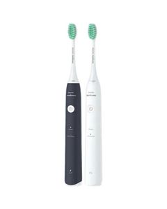 Philips (PHILIPS) Electric Toothbrush for Adults - Entry-Level Model with 2 Modes, 1-Button Switching, Teeth Cleaning & Gum Care, Couples Set, Fully Waterproof, 2-Pack (White + Dark Blue) HX2431