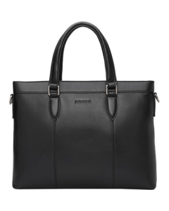 Honggu Leather Men's Briefcase, Top Grain Cowhide Business Laptop Bag, Large Capacity Horizontal Briefcase, Birthday Gift for Boyfriend