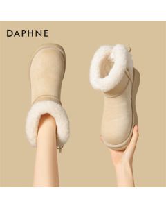 Daphne Platform Winter Snow Boots for Women, New Thickened Plush Fur Boots 4025607038, Beige, Size 39