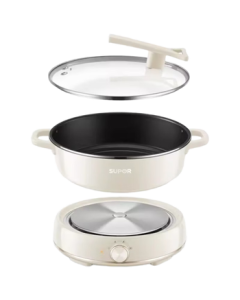 SUPOR Multi-function Electric Hot Pot, 6L Large Capacity with Detachable Design, 2000W High Power, 3-Level Heat Adjustment H30YKX56