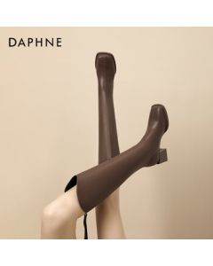 Daphne Women's Boots, Long Boots for Women, New Autumn/Winter Classic Riding Boots, Fleece-Lined High Boots, Khaki, Size 37