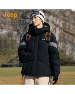 JEEP Unisex 90% Duck Down Puffer Jacket - Loose Fit Thickened Winter Coat for Men and Women, Outdoor Mountain Style, New 2025 Edition