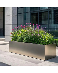 Jingzhong Cabinet Flower Box 201 Stainless Steel Outdoor Flower Box Terrace Flower Stand, 0.75mm Thick, Includes Printed Color Logo