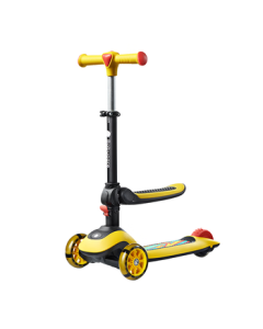babycare Kids Scooter for Ages 2-6, Lightweight Foldable Ride-On Scooter with Seat for Boys and Girls - Rock Yellow