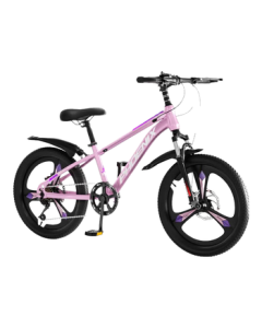 Phoenix Kids Mountain Bike for Girls and Boys Aged 5-16, 22-inch Pink with Shock Absorption and Gears, Suitable for Height 135-160cm