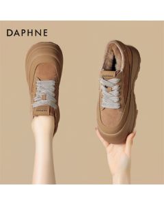Daphne Women's Casual Shoes Thick-Soled Sneakers Fleece-Lined Warm Winter Shoes 4023607071 Caramel 39