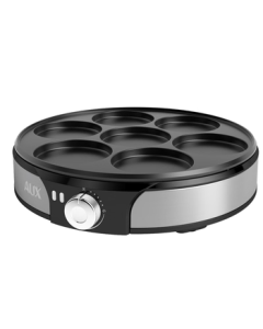 AUX Commercial Electric Pancake Maker Non-Stick Crepe Pan, Multi-Function Griddle with High Power, 7-Hole 30CM Large Diameter/Stainless Steel Body LA-102-JDG