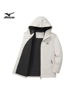 Mizuno (MIZUNO) Men's Outdoor Cotton Jacket, Long Sleeve Hooded Comfortable Windproof Warm Coat, White, M